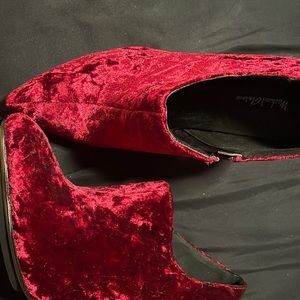 Brand new red velvet ankle bootie size 9